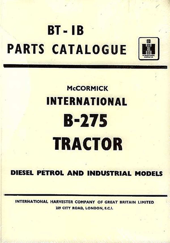 IHC McCormick B-275 Diesel und Benzin, Ersatzteilkatalog, Buchcover
