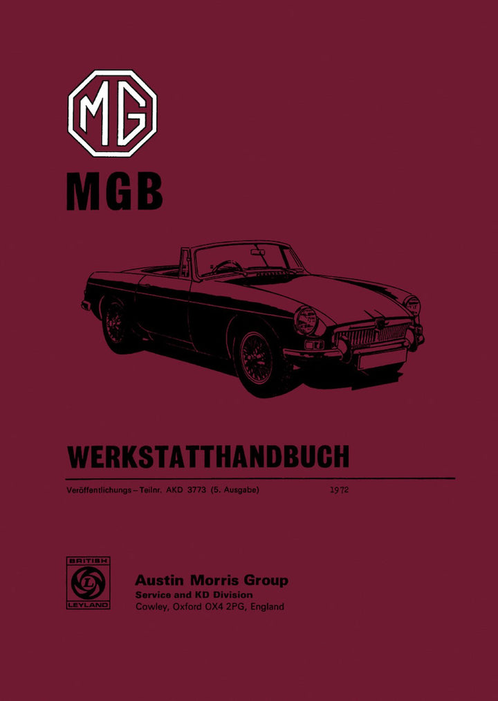 MG B Werkstatthandbuch, Buchcover