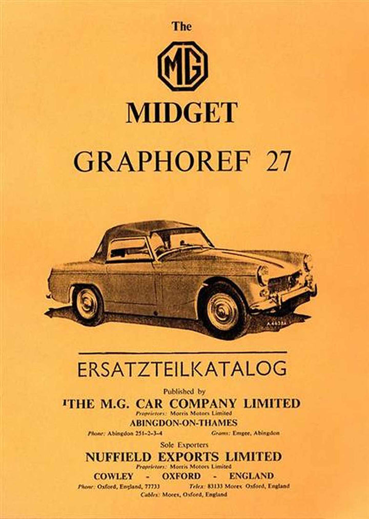 MG Midget Ersatzteilkatalog, Buchcover