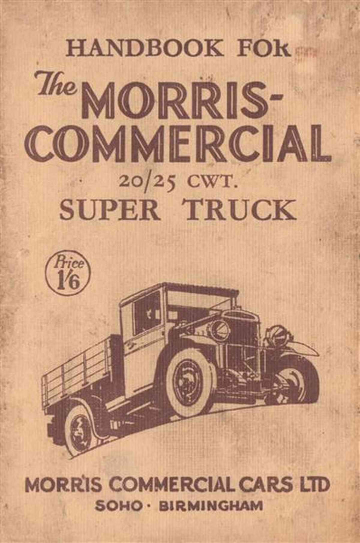 Morris Commercial 20/25 CWT Super Truck Handbook, Buchcover