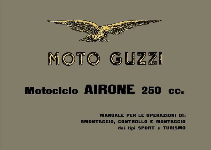 Moto Guzzi Airone 250 Sport und Tourismo Reparaturanleitung, Buchcover