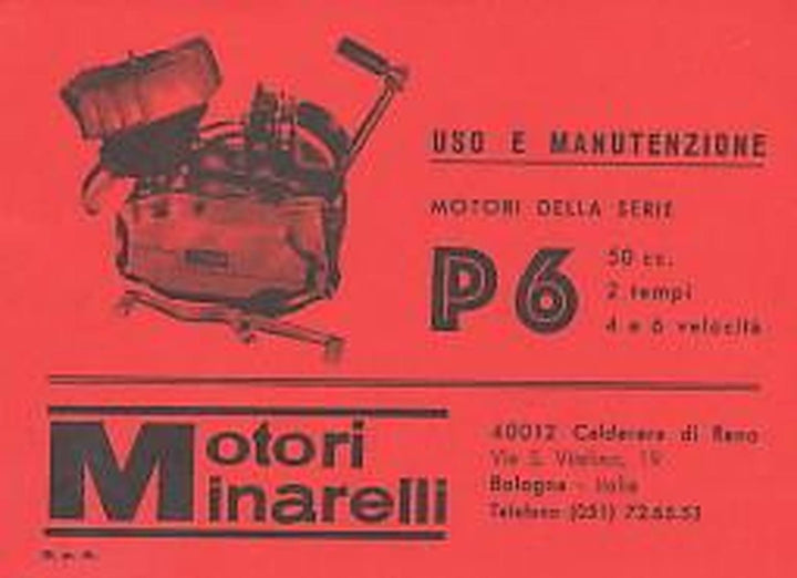 Moto Minarelli P6 Uso e Manutenzione, Buchcover