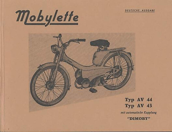 Motobecane Mobylette AV 44 und 43 mit automatischer Kupplung "Dimoby" Ersatzteilkatalog, Buchcover