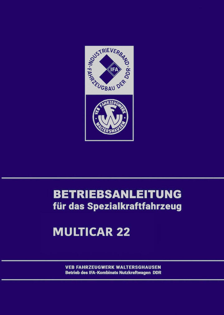 Multicar 22 Betriebsanleitung, Buchcover