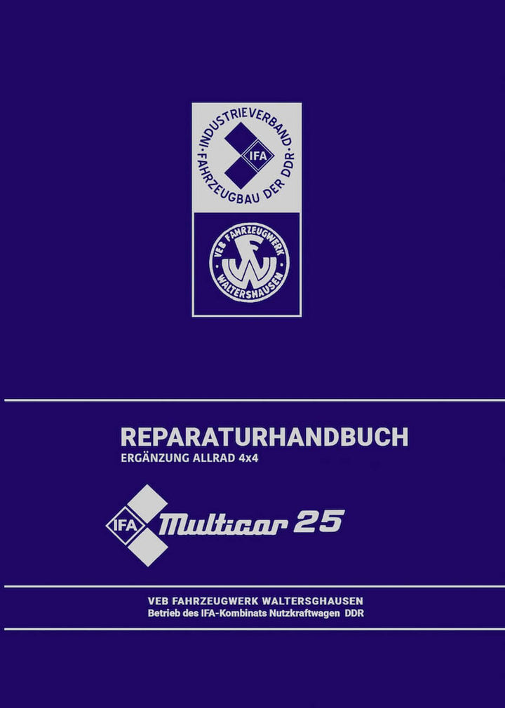 Multicar 25 4x4 Zusatz-Reparaturhandbuch, Buchcover
