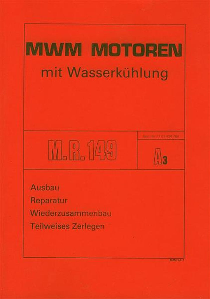 MWM Motoren für Renault-Traktoren Reparaturanleitung, Buchcover