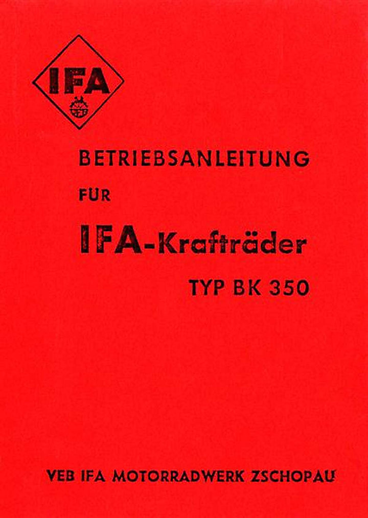 IFA BK350 Betriebsanleitung, Buchcover