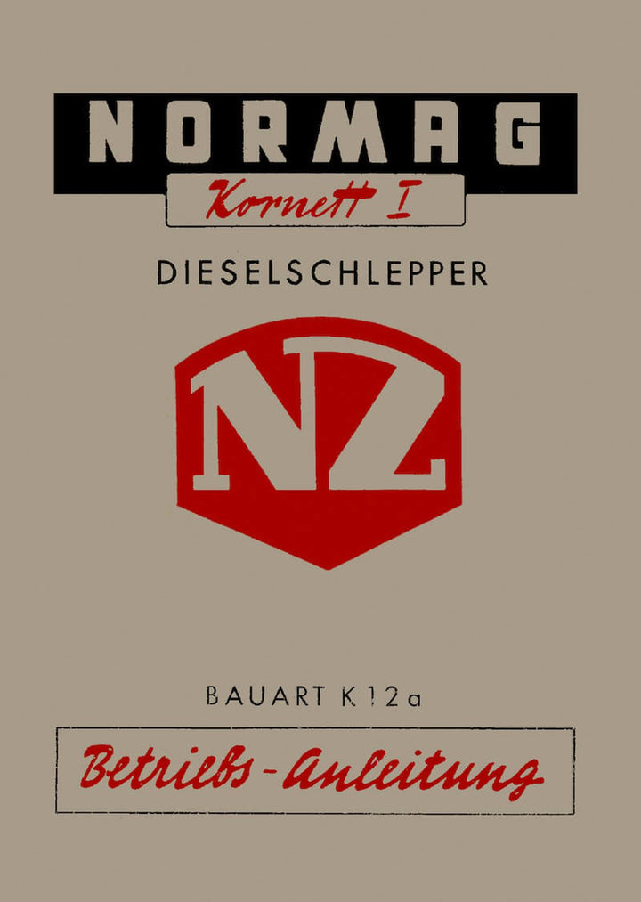Normag Kornett I Betriebsanleitung, Buchcover