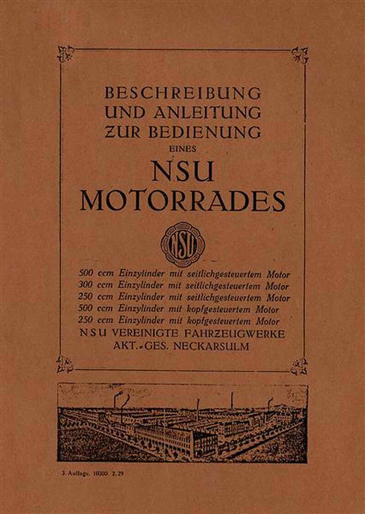 NSU 250 300 500 Betriebsanleitung, Buchcover