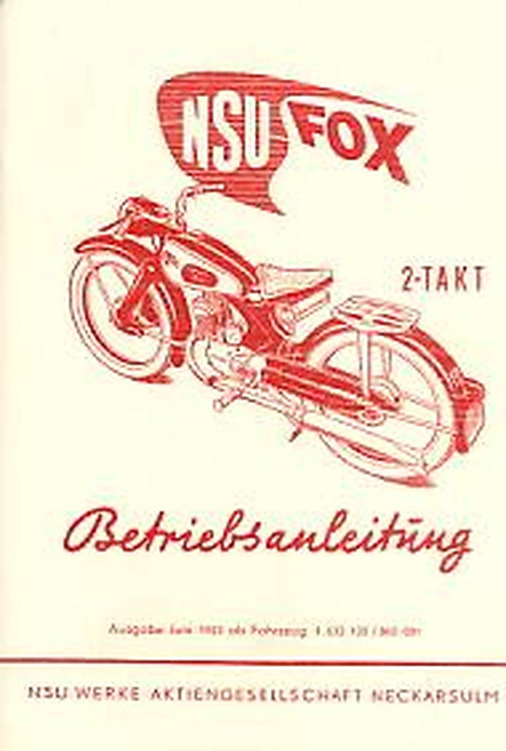 NSU Fox 2-Takt 125 ccm Betriebsanleitung, Buchcover
