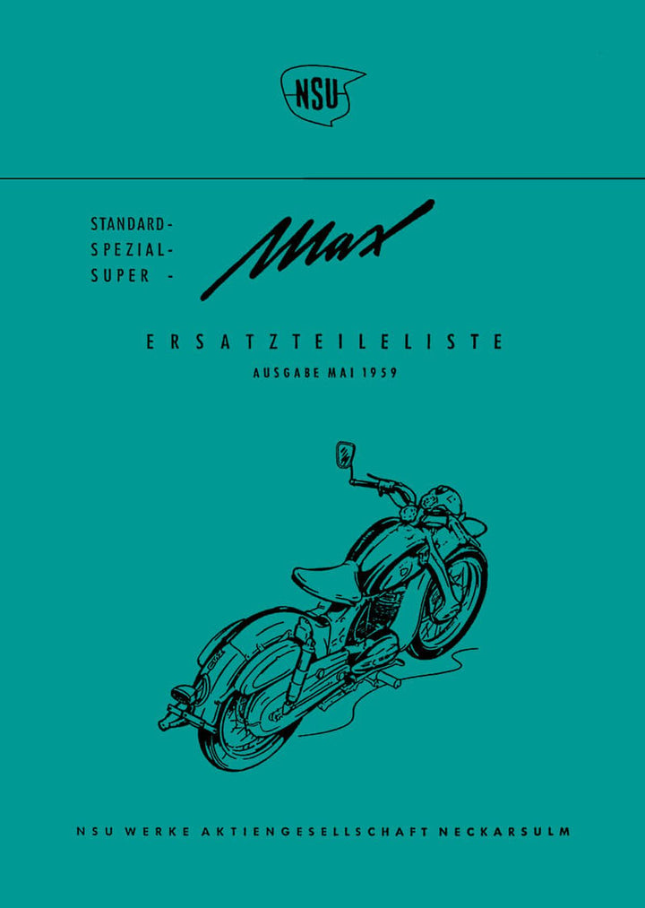 NSU Max Standard / Spezial / Super Ersatzteilkatalog, Buchcover