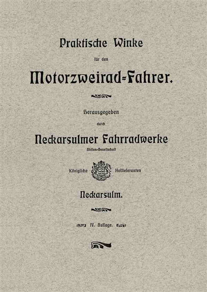 NSU "Praktische Winke für das Motorzweirad" Betriebsanleitung, Buchcover