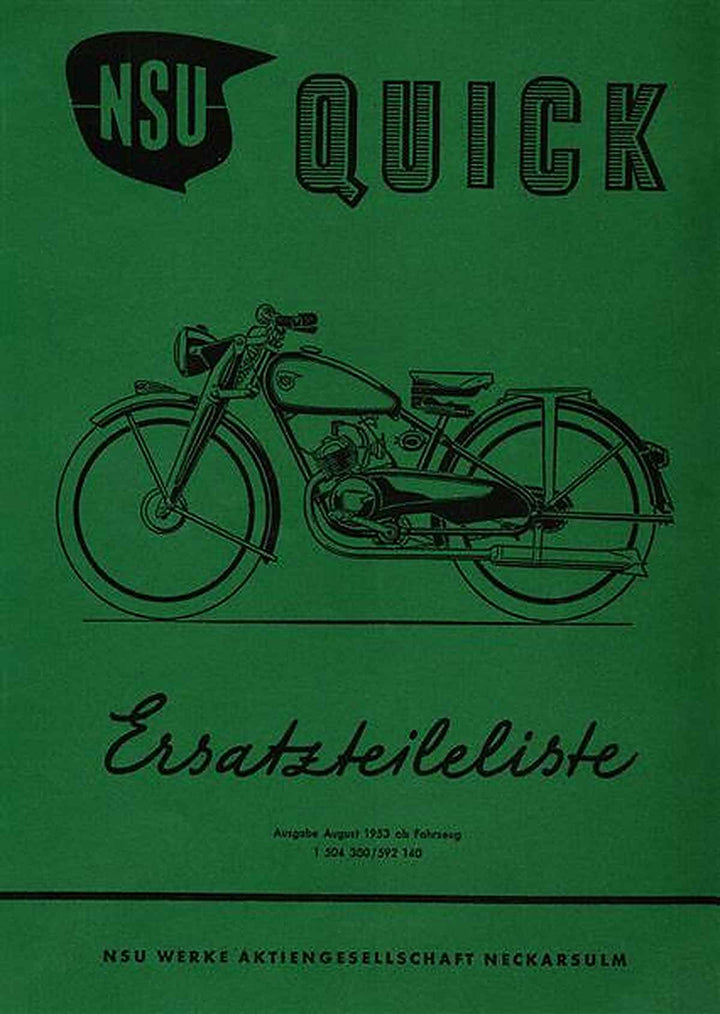 NSU Quick Ersatzteileliste, Buchcover