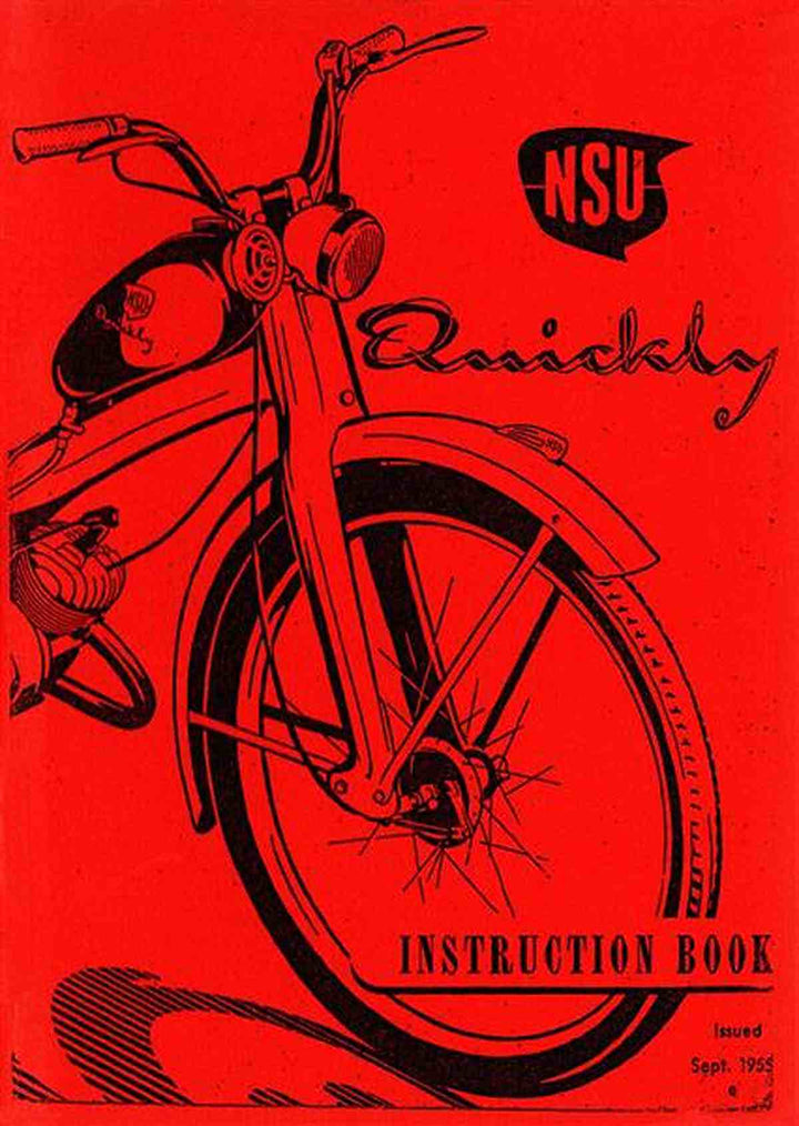 NSU Quickly Instruction Book, Buchcover