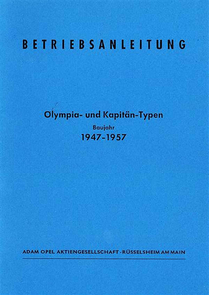 Opel Olympia und Kapitän Betriebsanleitung, Buchcover