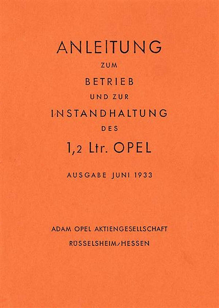 Opel Olympia 1.2 Betriebsanleitung, Buchcover