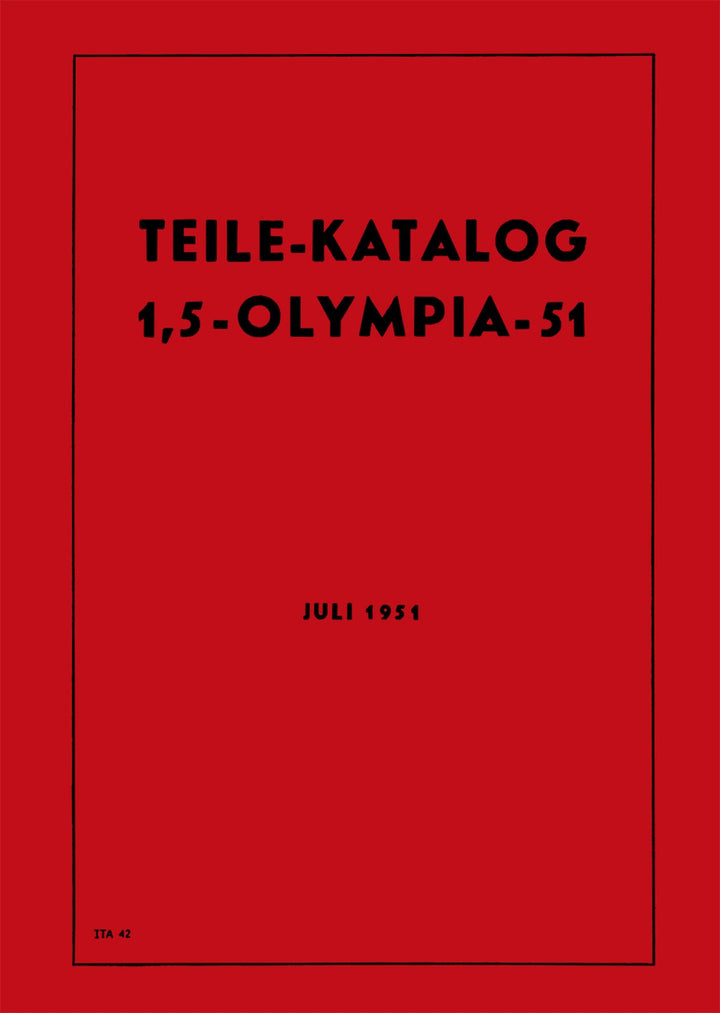 Opel 1,5-Olympia-51 Ersatzteilkatalog, Buchcover