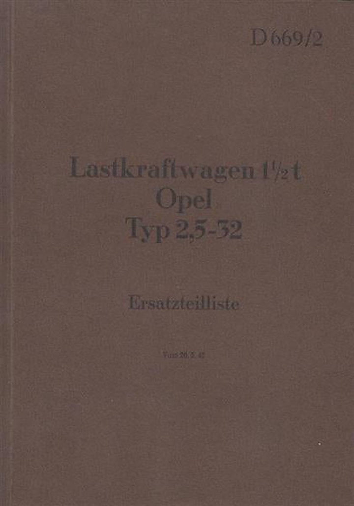 Opel LKW 1,5t Typ 2,5-32 Ersatzteilkatalog, Buchcover