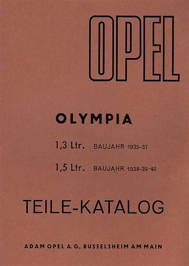 Opel Olympia 1935 bis 1940 Ersatzteilkatalog, Buchcover