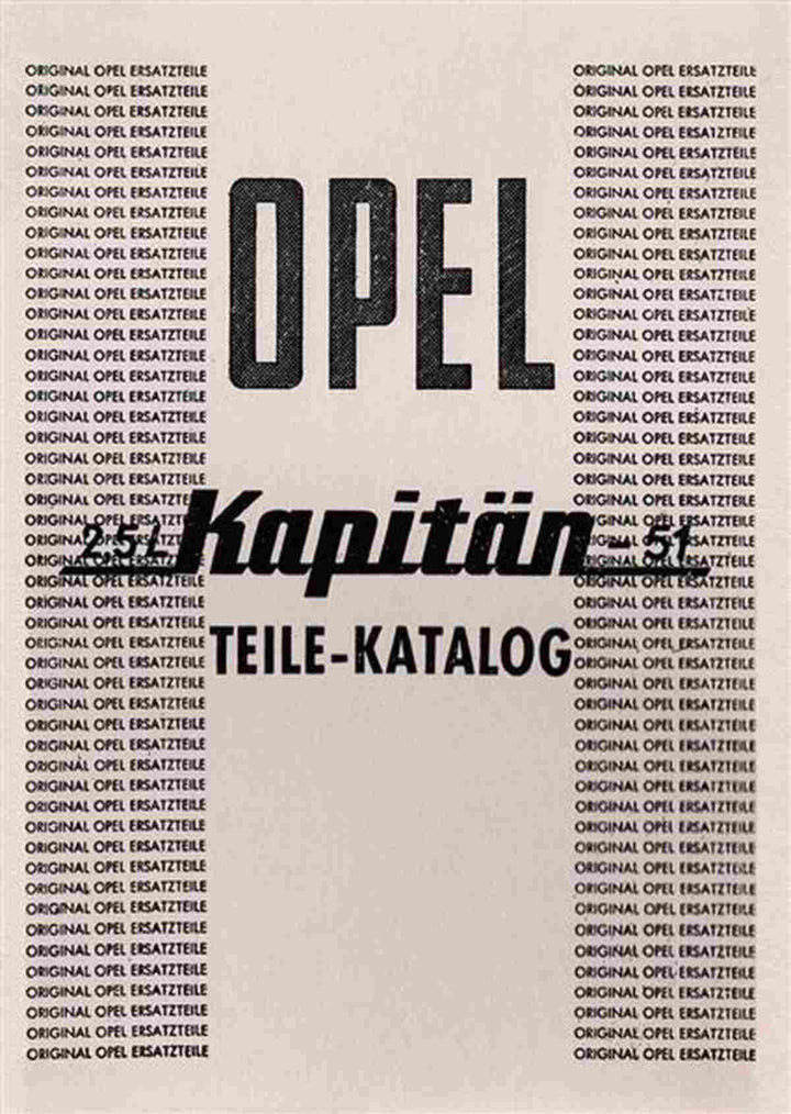 Opel Kapitän-51 2,5 l Ersatzteilkatalog, Buchcover