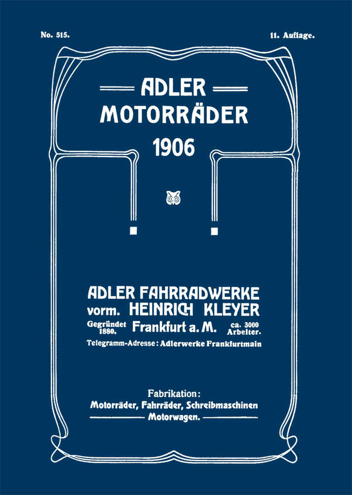 Adler - Motorräder 1906 Prospekt, Buchcover