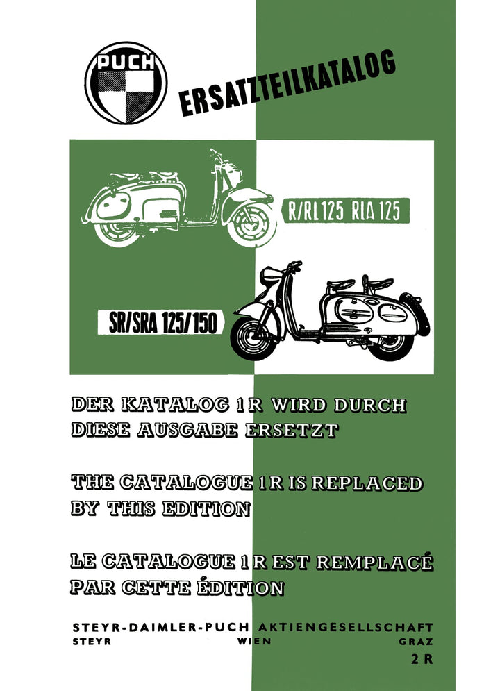 Puch 125 R, RL, RLA und 125/150 SR/SRA, Ersatzteilkatalog, Buchcover