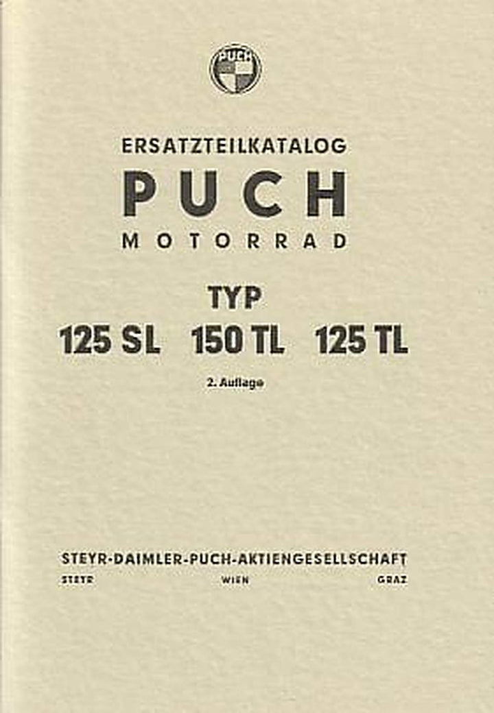 Puch 125 SL, 125 TL und 150 TL, Ersatzteilkatalog, Buchcover