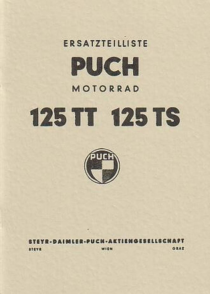 Puch 125 TT und TS Zusatz-Ersatzteilkatalog, Buchcover
