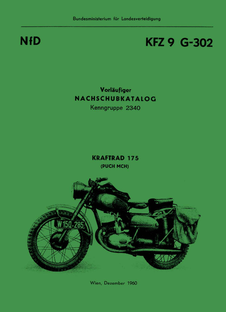 Puch 175 MCH (österreichisches Bundesheer), Ersatzteilkatalog, Buchcover