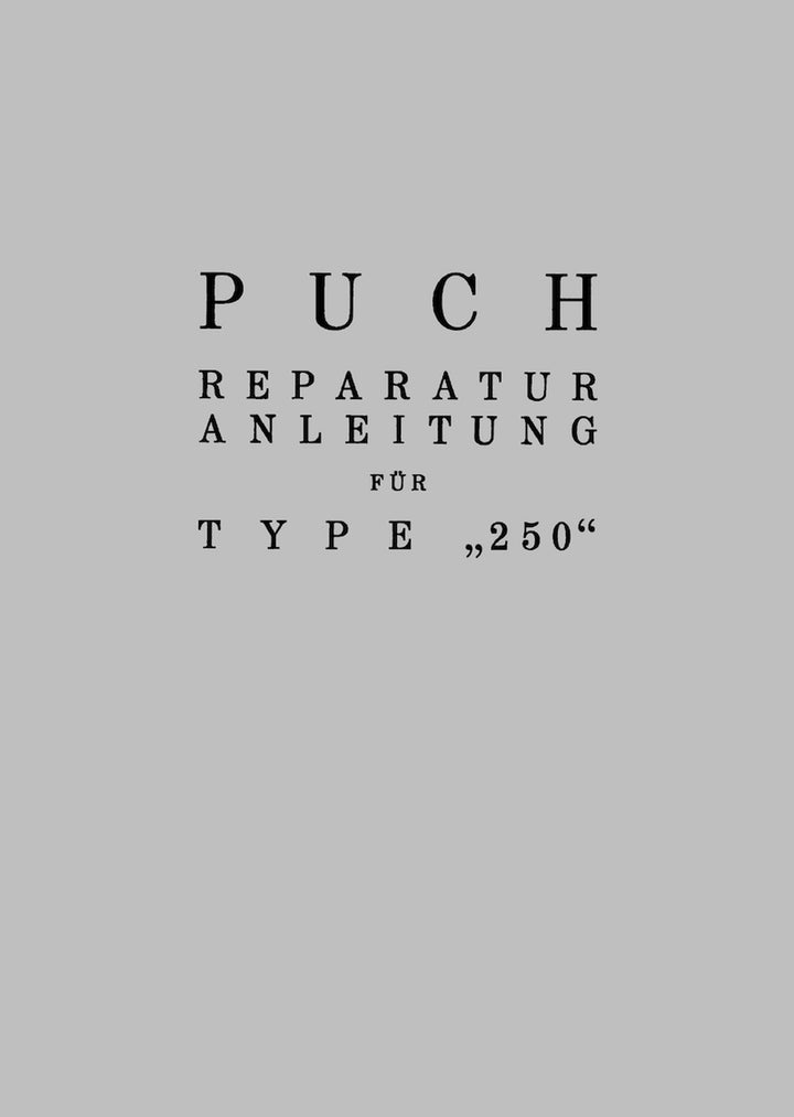 Puch 250 Reparaturanleitung, Buchcover