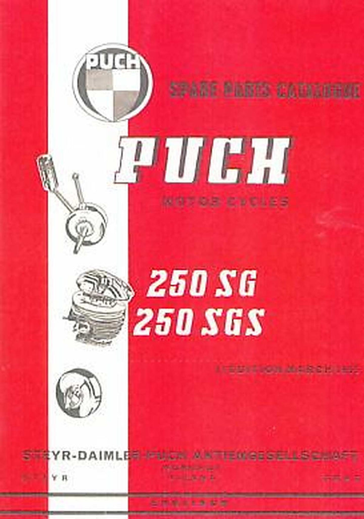 Puch Motorcycles 250 SG, 250 SGS, Spare Parts Catalogue, Buchcover