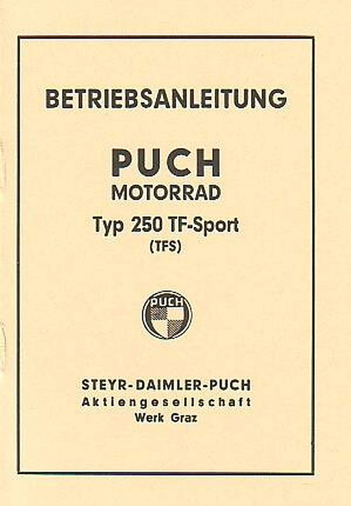 Puch 250 TF-Sport – Betriebsanleitung, Buchcover