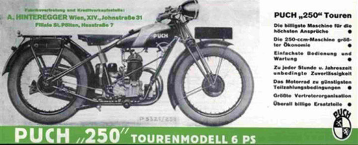 Puch 250 Touren, 250 Sport, 500 N, Prospekt-Reprint, Buchcover