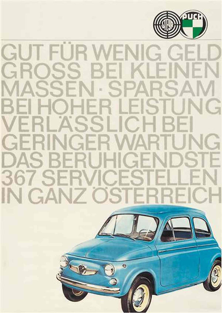 Puch 500 "Gut für wenig Geld" Poster, Poster-Motiv