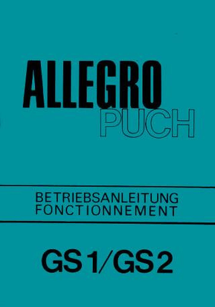 Puch Allegro GS 1 / GS 2, Betriebsanleitung, Fonctionnement, Buchcover