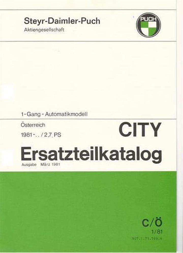 Puch City, Ersatzteilkatalog, Buchcover