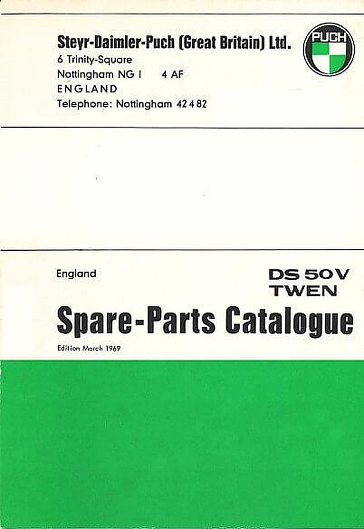 Puch DS 50 Twen, with 4-speed-gear, Spare Parts Catalogue, Buchcover