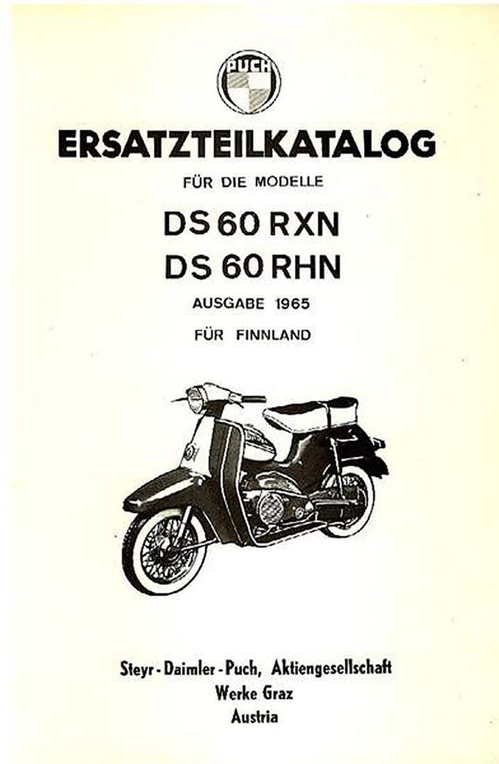 Puch DS 60 RXN, DS 60 RHN, Ersatzteilkatalog, Buchcover