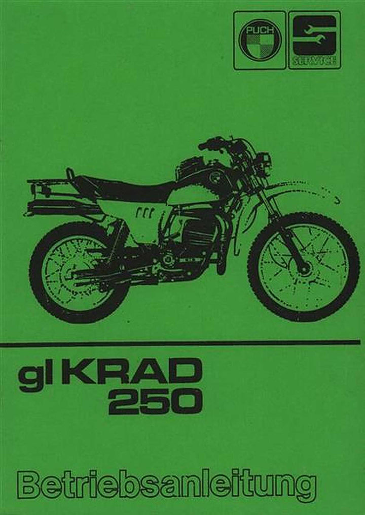 Puch gI Krad 250 mit Rotax-Motor, Österr. Bundesheer, Betriebsanleitung, Buchcover