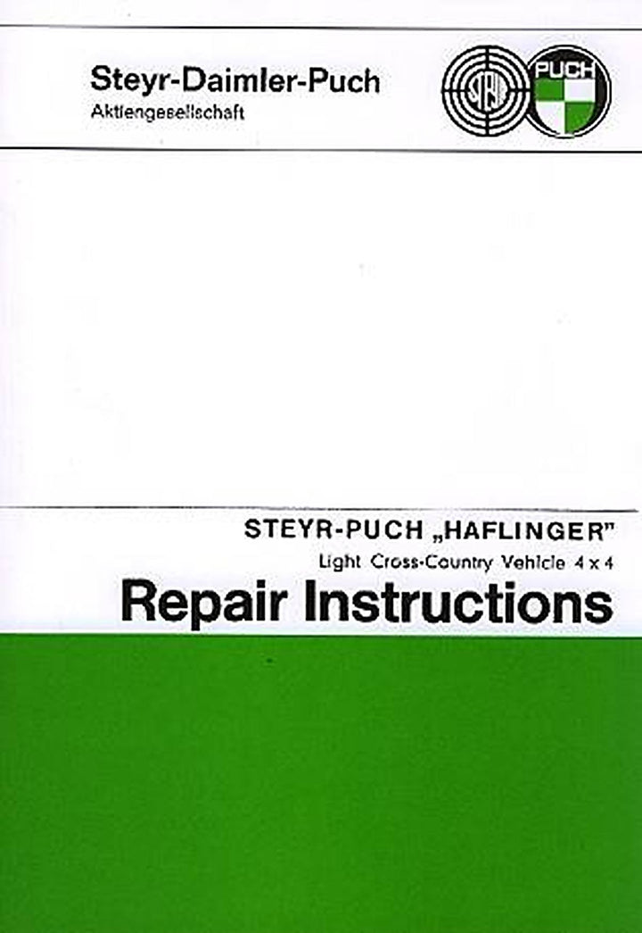 Puch Haflinger 4 x 4 Repair-Manual, Buchcover