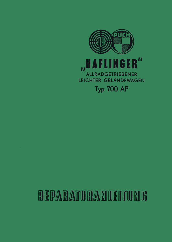 Puch Haflinger 700 AP Reparaturanleitung, Buchcover