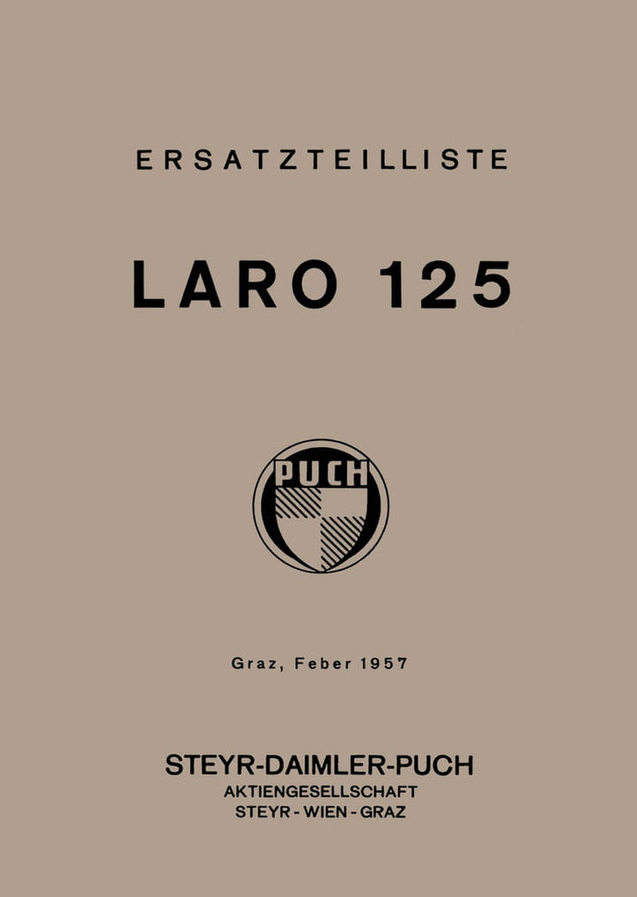 Puch Laro 125 Ersatzteilkatalog, Buchcover