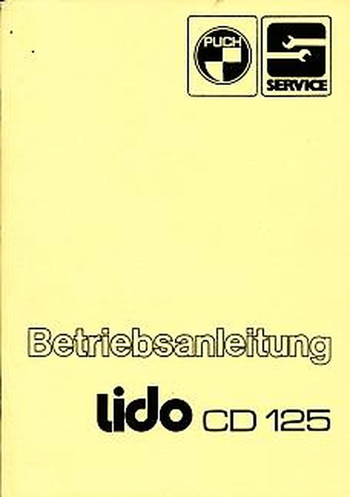 Puch Motorroller Lido CD 125 Betriebsanleitung, Buchcover