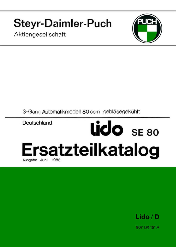 Puch Lido SE80 Ersatzteilkatalog, Buchcover