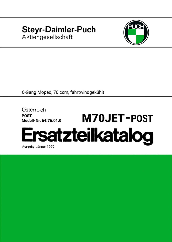 Puch M70 JET Ersatzteilkatalog, Buchcover