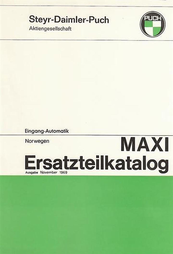 Puch Maxi, 1-Gang-Automatik, Ausführung für Norwegen, Ersatzteilkatalog, Buchcover