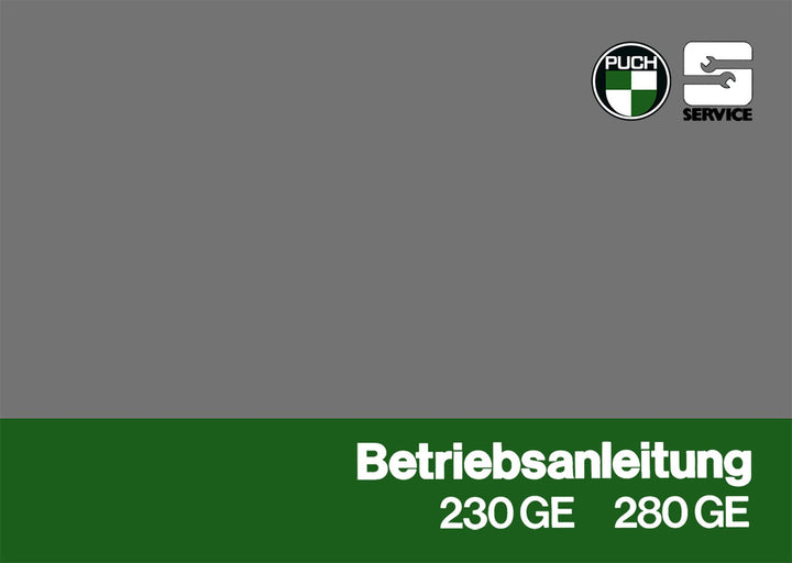 Puch G 230GE und 280GE Betriebsanleitung, Buchcover