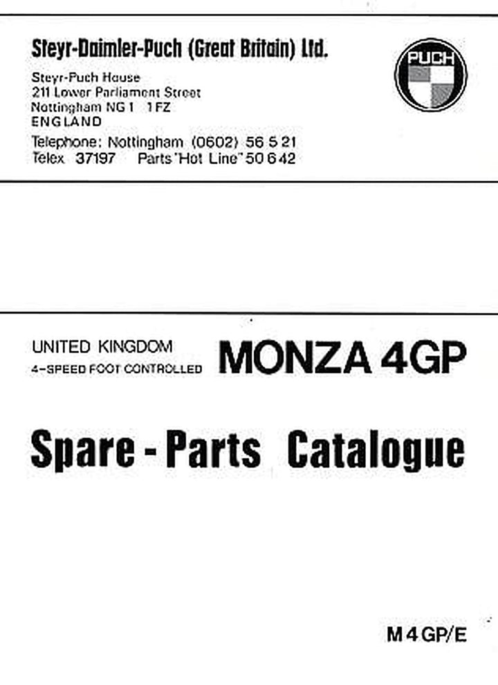 Puch Monza 4 GP Spare Parts Catalogue, Buchcover