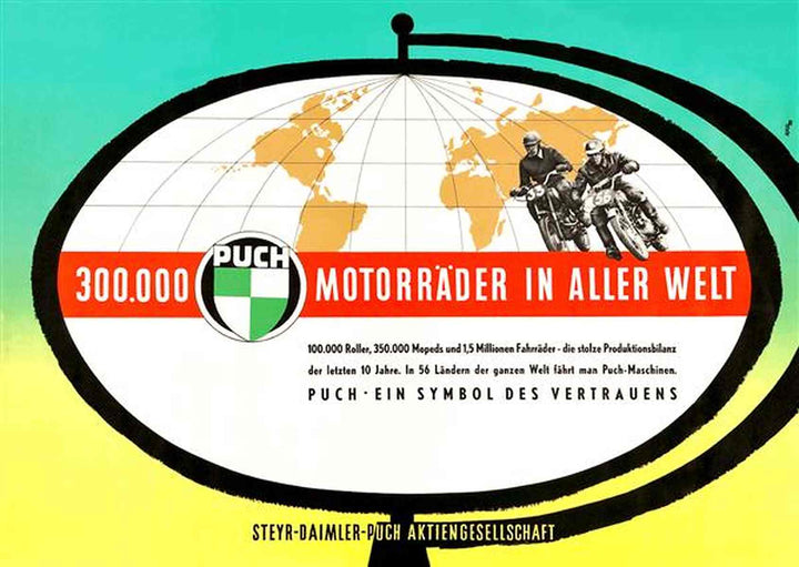 Puch Motorräder in aller Welt Poster, Poster-Motiv