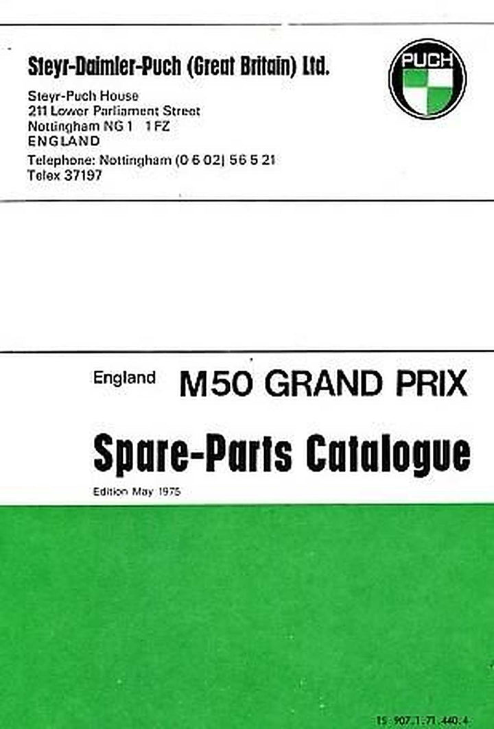 Puch Moped M 50 Grand Prix, spare-parts-catalogue, Buchcover